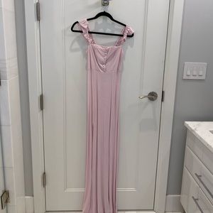 Flynn Skye Bardot Maxi dress in Rose Quartz